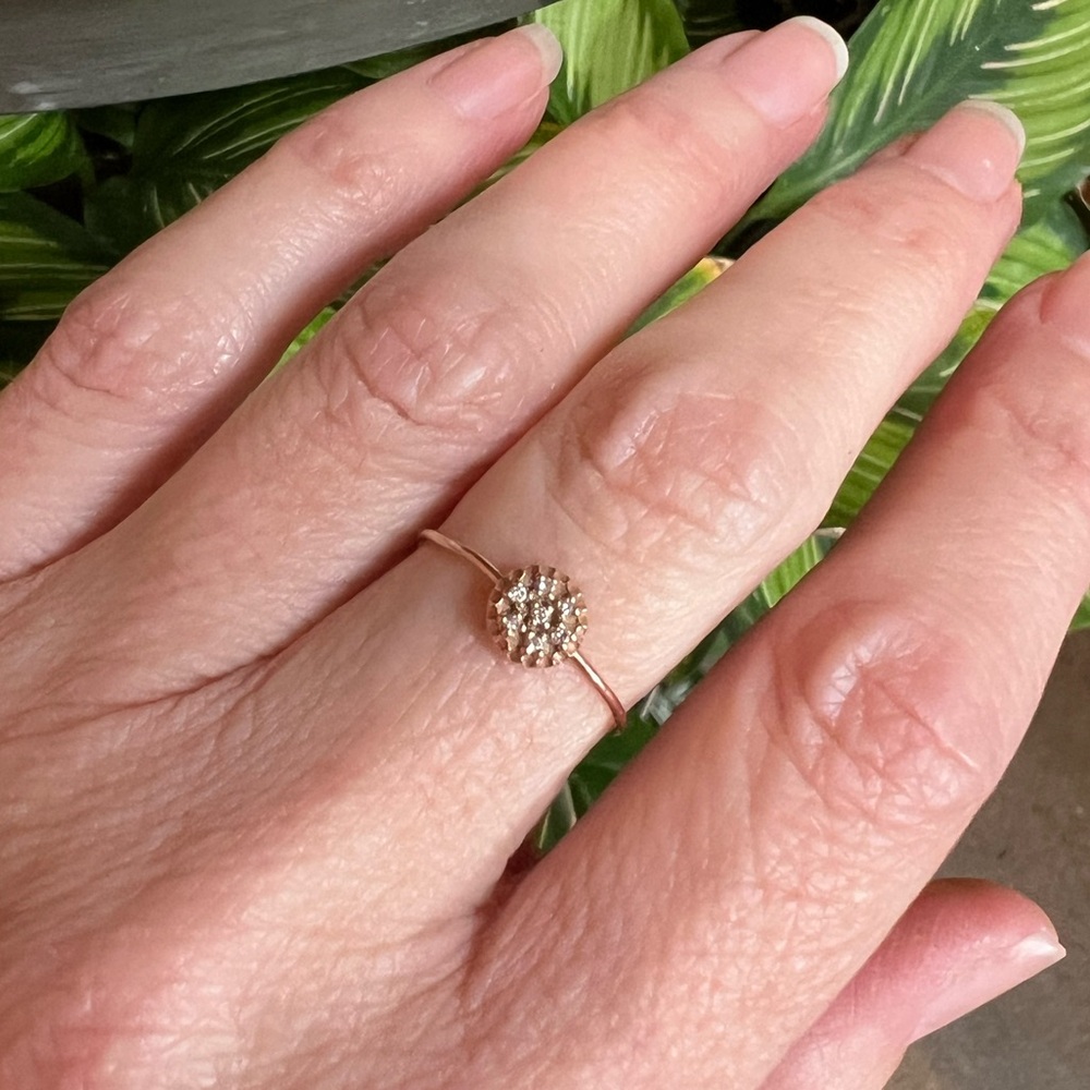 Zoe Chicco 14K Rose Gold pave diamond ring.  Size: 5.75